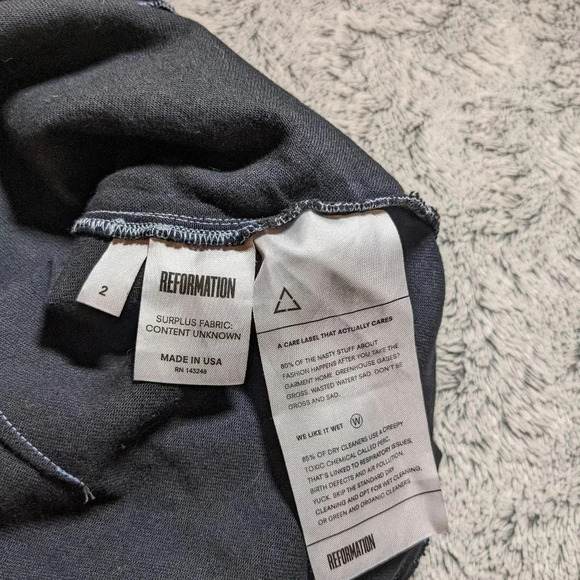 Reformation Black Denim Mini Dress Bustier Size 2 Kaia Davies Pockets - Picture 9 of 11